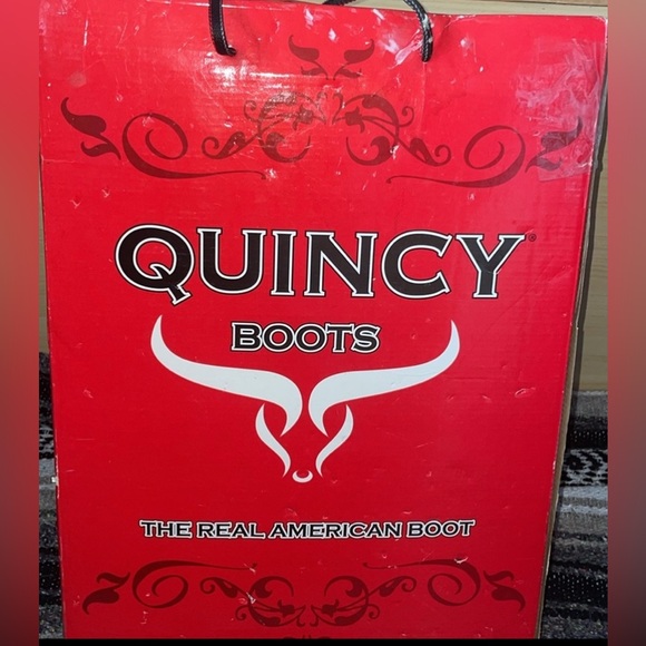 New Quincy Boots The Real American Boot Wide Square Toe Volcano Leather Roses . - Picture 10 of 13